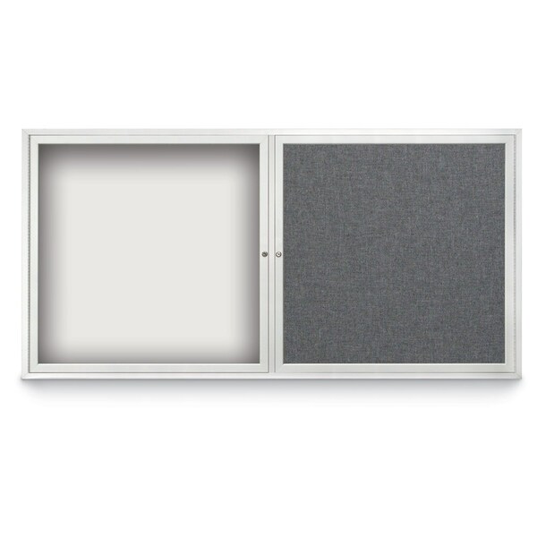 Corkboard, 18"x24", Medium Grey/Bronze